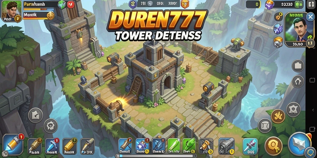 Tampilan menarik dari gameplay Tower Defense DUREN777 yang seru dan mendebarkan.