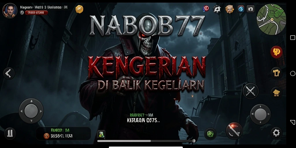 Screenshot gameplay NABOB77 menampilkan suasana mencekam dan atmosfer Horror.