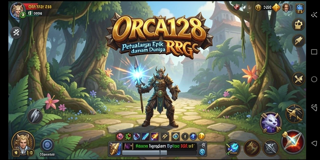 Tampilan gameplay RPG yang mendalam dan menantang di ORCA128.