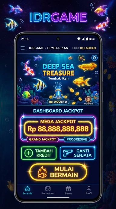 Tangkapan layar aplikasi idrgame menampilkan antarmuka yang intuitif.