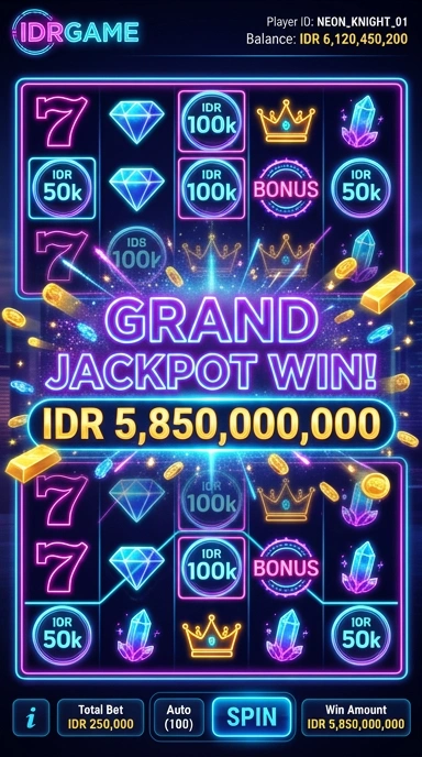 Menu utama aplikasi idrgame dirancang untuk navigasi yang cepat.